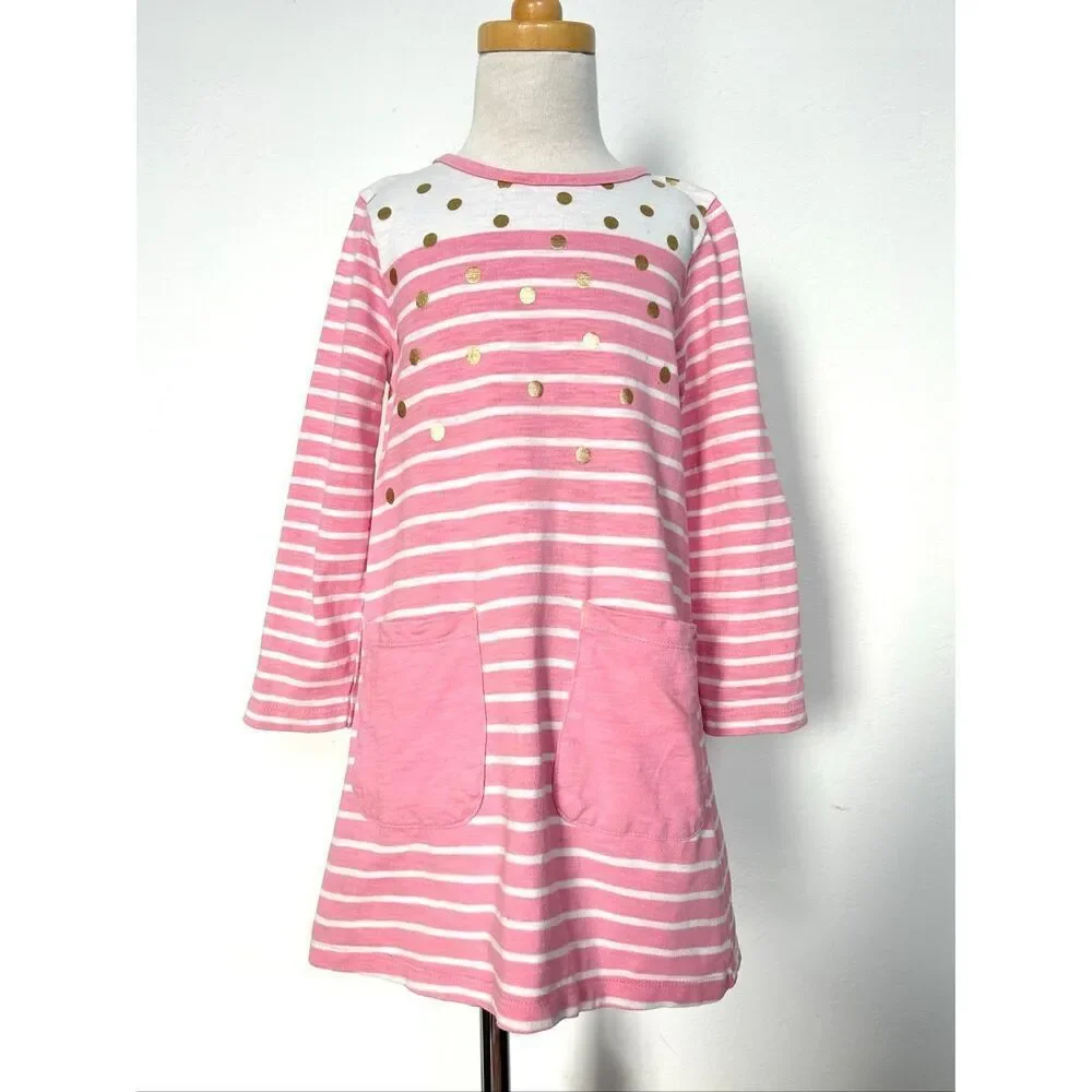 Mini Boden Toddler Girls 4/5 Striped Knit Patch Pocket Dress